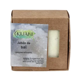 KIJANI Jabón en Pastilla de Sal 80Gr con Propiedades Remineralizantes y Exfoliantes