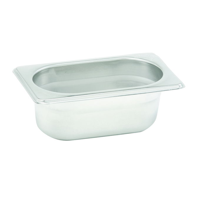 DBMARK - GNP19100 - Cubeta GN 1/9 de acero inoxidable. Tamaño 10,8 x 17,6 cm. Profundidad 10 cm. Capacidad 0,9 L. - Venta 1 unidad