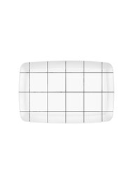Hermia DLY008 Plato de Servicio de Cerámica Blanco y Negro 25 x 34 cm
