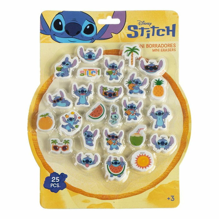 Cerdá Pack de 25 Gomas de Borrar Stitch Multicolor