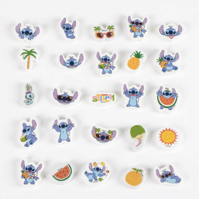 Cerdá Pack de 25 Gomas de Borrar Stitch Multicolor