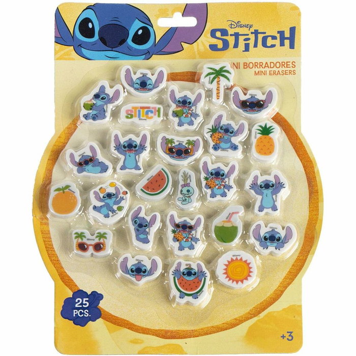 Cerdá Pack de 25 Gomas de Borrar Stitch Multicolor