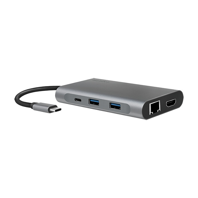 LogiLink Docking Station USB-C de 8 puertos con USB 3.2 Gen1 y PD, plata