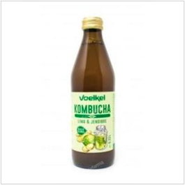 VOELKEL Kombucha Lima y Jengibre Bio 330 ml - Bebida Fermentada Ecológica Refrescante, Baja en Azúcar