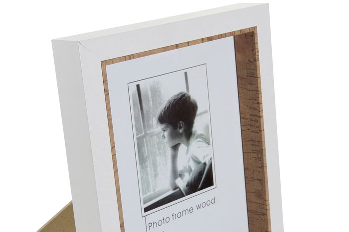 Marco Foto 15X20 Scandi DKD Home Decor Blanco Natural 3 x 23 x 18 cm (6 Unidades)