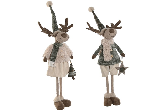 DKD Home Decor Figura Navidad Alpina Beige Verde Poliester 16 x 60 x 29 cm (2 Unidades) DKD Home Decor Figura Navidad Alpina Beige Verde Poliester 16 x 60 x 29 cm (2 Unidades)