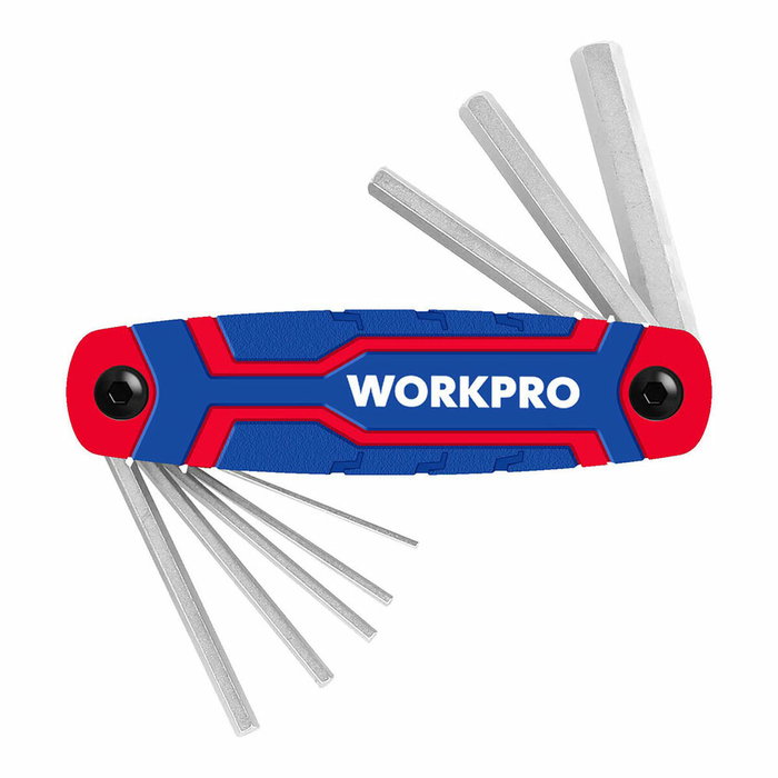 Workpro Juego de 8 llaves allen plegables métricas Workpro Juego de 8 llaves allen plegables métricas