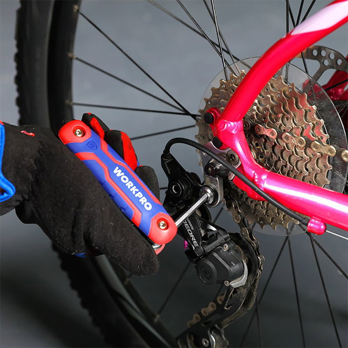 Workpro Juego de 8 Llaves Allen Plegables Métrico Acero Cromo-Vanadio