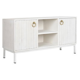 DKD Home Decor Mueble TV Moderno Blanco Dorado 120 x 40 x 60 cm
