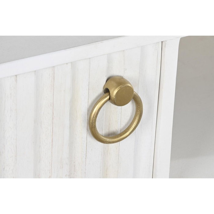 DKD Home Decor Mueble TV Moderno Blanco Dorado 120 x 40 x 60 cm