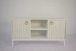 DKD Home Decor Mueble TV Moderno Blanco Dorado 120 x 40 x 60 cm