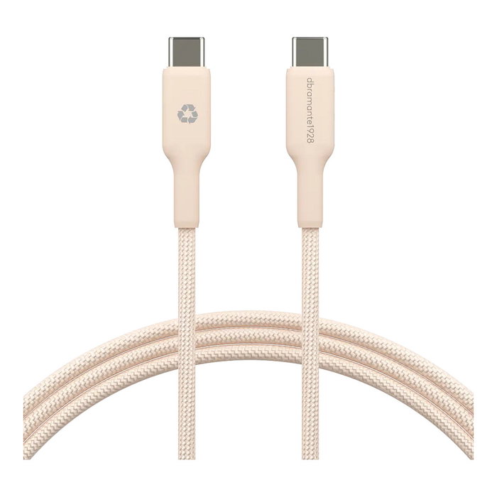 dbramante1928 re-charge Cable USB-C a USB-C, 1.5 m, Trenzado, 60W, Beige