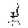 PIQUERAS Y CRESPO Silla de oficina Jorquera con mecanismo Sincro, Blanco y Negro