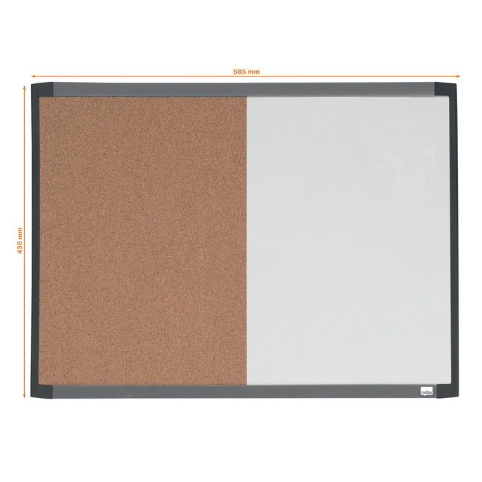 NOBO Pizarra Blanca Magnética y Tablero de Corcho 58,5x43 cm NOBO Pizarra Blanca Magnética y Tablero de Corcho 58,5x43 cm