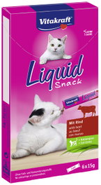Vitakraft Cat Liquid Snack Ternera con Omega e Inulina 11x6 unidades