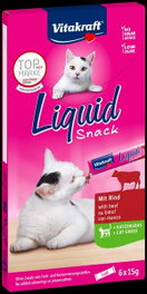 Vitakraft Cat Liquid Snack Ternera con Inulina 6x15g 11ud