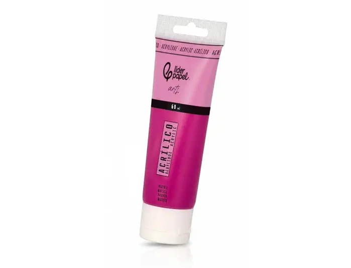 Liderpapel Pintura acrílica en tubo de plástico de 60 ml, color Magenta