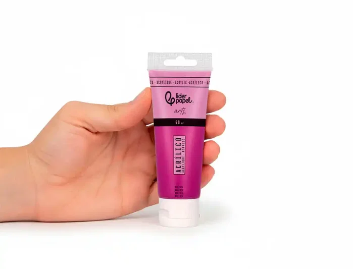 Liderpapel Pintura acrílica en tubo de plástico de 60 ml, color Magenta