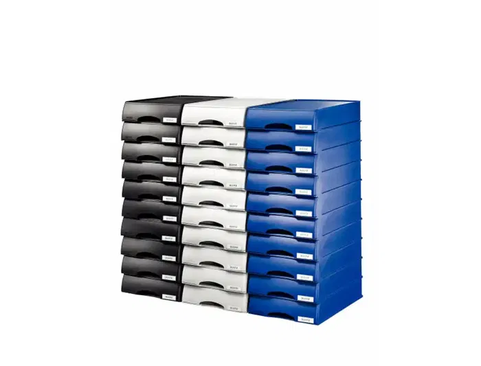 Leitz Bandeja sobremesa Plus con cajón, Plástico, Negro, 255x70x376 mm