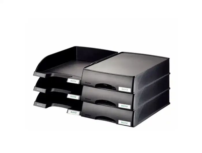 Leitz Bandeja sobremesa Plus con cajón, Plástico, Negro, 255x70x376 mm