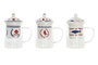 DKD Home Decor Blue red bird Taza para Infusiones de Porcelana y Cristal, 300ml, 8 x 14.5 x 12 cm (6 Unidades)