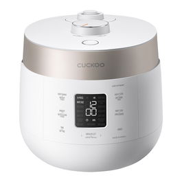 Cuckoo CRP-ST0609F Arrocera Eléctrica 1.08L Twin Pressure, Blanco/Champán, Pantalla LCD, 12 Programas