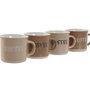 DKD Home Decor Set de Café de Gres de 4 Piezas Marrón 180ml