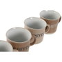 DKD Home Decor Set de Café de Gres de 4 Piezas Marrón 180ml