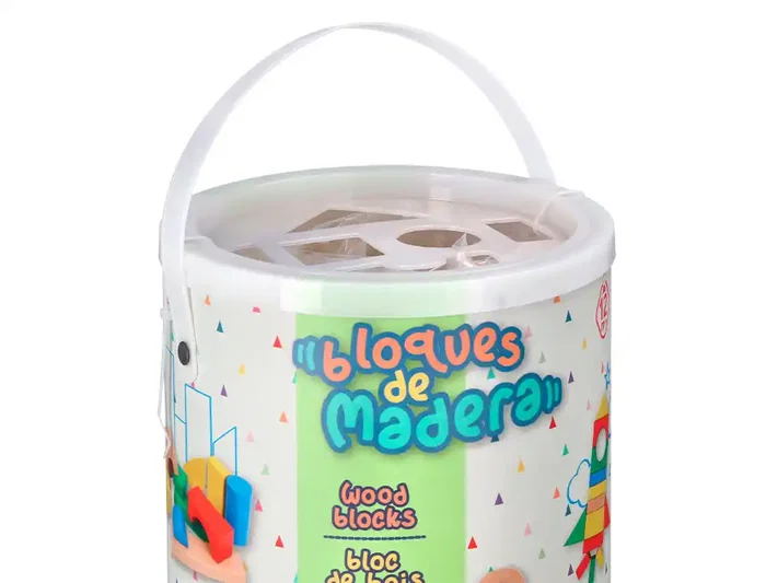 Imaginovo Juego de Construccion de Bloques de Madera Infantil +12 meses 100 Piezas 29x29x3,5cm