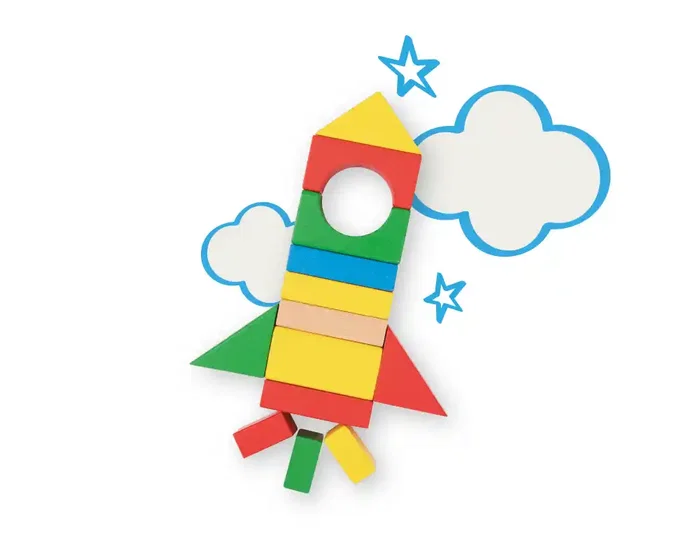 Imaginovo Juego de Construccion de Bloques de Madera Infantil +12 meses 100 Piezas 29x29x3,5cm