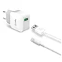 Celly TCUSBLIGHT Cargador de Pared USB Blanco Universal 5V 2.4A para Smartphones - con Cable USB to Lightning