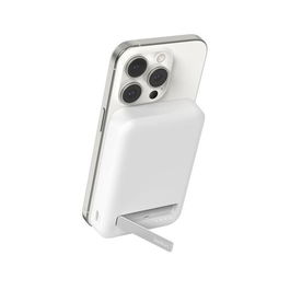 Belkin BPD007BTWH Powerbank Magnético 8000 mAh con Carga Inalámbrica Qi2 15W y USB-C - Cargador Portátil para iPhone con MagSafe y Smartphones - Blanco