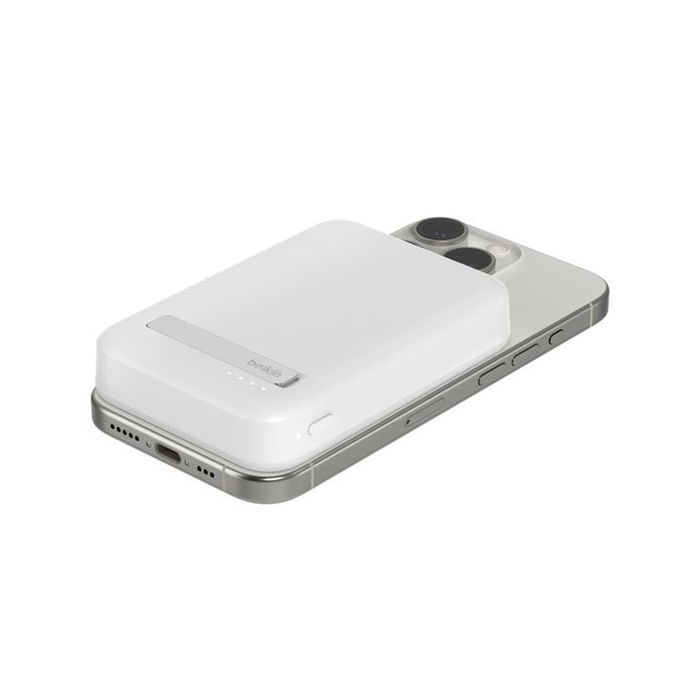 Belkin BPD007BTWH Powerbank Magnético 8000 mAh con Carga Inalámbrica Qi2 15W y USB-C - Cargador Portátil para iPhone con MagSafe y Smartphones - Blanco Belkin BPD007BTWH Powerbank Magnético 8000 mAh con Carga Inalámbrica Qi2 15W y USB-C - Cargador Portátil para iPhone con MagSafe y Smartphones - Blanco