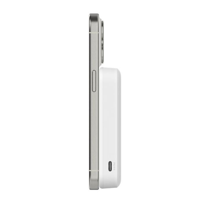 Belkin BPD007BTWH Powerbank Magnético 8000 mAh con Carga Inalámbrica Qi2 15W y USB-C - Cargador Portátil para iPhone con MagSafe y Smartphones - Blanco Belkin BPD007BTWH Powerbank Magnético 8000 mAh con Carga Inalámbrica Qi2 15W y USB-C - Cargador Portátil para iPhone con MagSafe y Smartphones - Blanco