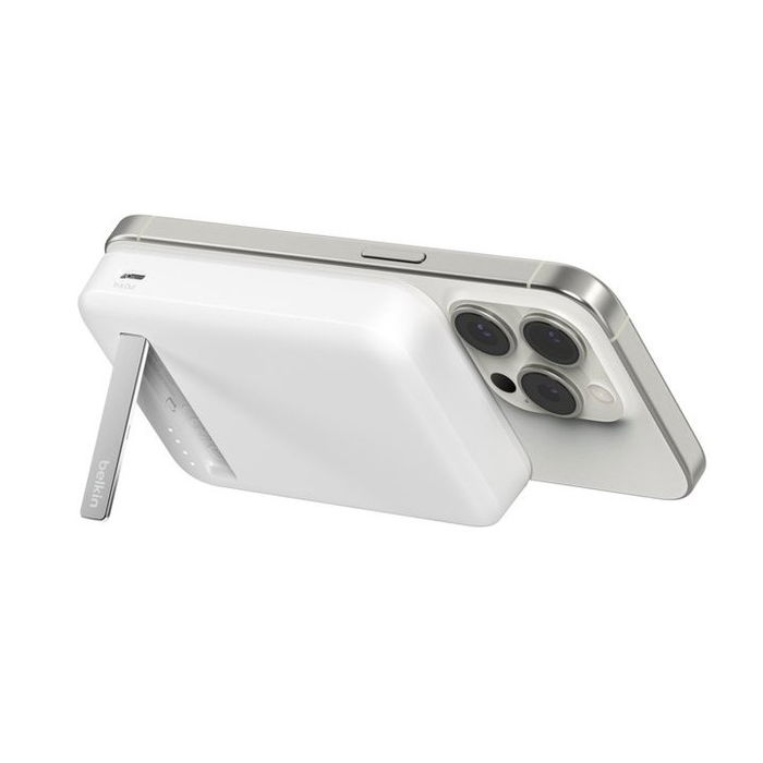 Belkin BPD007BTWH Powerbank Magnético 8000 mAh con Carga Inalámbrica Qi2 15W y USB-C - Cargador Portátil para iPhone con MagSafe y Smartphones - Blanco Belkin BPD007BTWH Powerbank Magnético 8000 mAh con Carga Inalámbrica Qi2 15W y USB-C - Cargador Portátil para iPhone con MagSafe y Smartphones - Blanco