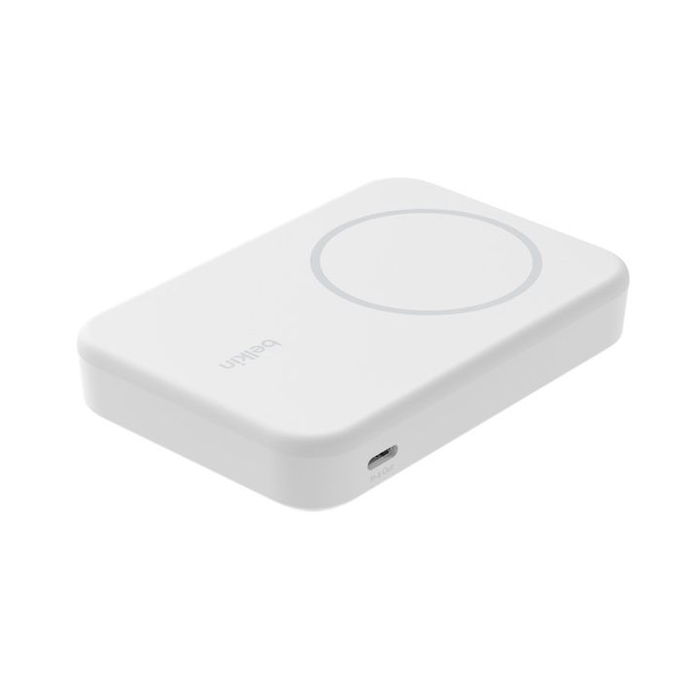 Belkin BPD007BTWH Powerbank Magnético 8000 mAh con Carga Inalámbrica Qi2 15W y USB-C - Cargador Portátil para iPhone con MagSafe y Smartphones - Blanco Belkin BPD007BTWH Powerbank Magnético 8000 mAh con Carga Inalámbrica Qi2 15W y USB-C - Cargador Portátil para iPhone con MagSafe y Smartphones - Blanco