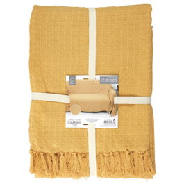 Home Deco Factory Manta Gofrada Amari Amarillo Mostaza 170x250 cm