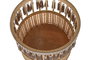 DKD Home Decor Macetero Negro Marron Set 2 Piezas 32x32x68 cm Bambu Metal