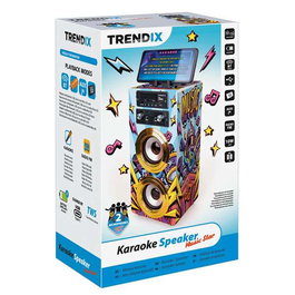 World Brands Karaoke Music Star - Altavoz Karaoke 10W con Radio FM, Ranura USB y 2 Micrófonos Incluidos