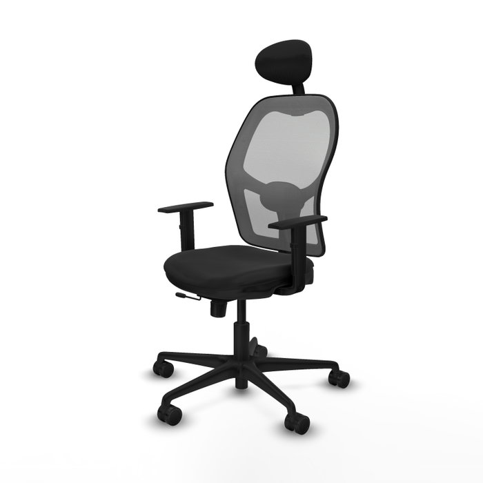 PIQUERAS Y CRESPO Silla de oficina Jorquera con mecanismo Sincro/Traslack, Negro y Gris