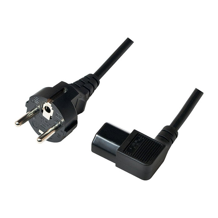 LogiLink Cable de alimentación CEE 7/7 a IEC C13 (90°) negro, 2 m LogiLink Cable de alimentación CEE 7/7 a IEC C13 (90°) negro, 2 m