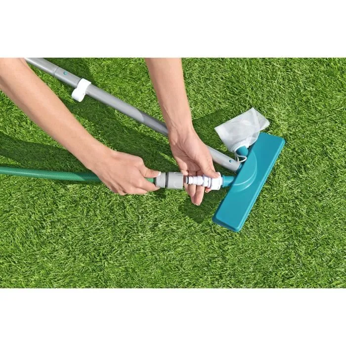 Bestway Kit de Limpieza para Piscinas hasta 3,96 m - Aquaclear con Red Skimmer, Flotador, Aspirador, Tira de Prueba y Parche de Reparación - BES6941607344286 Bestway Kit de Limpieza para Piscinas hasta 3,96 m - Aquaclear con Red Skimmer, Flotador, Aspirador, Tira de Prueba y Parche de Reparación - BES6941607344286