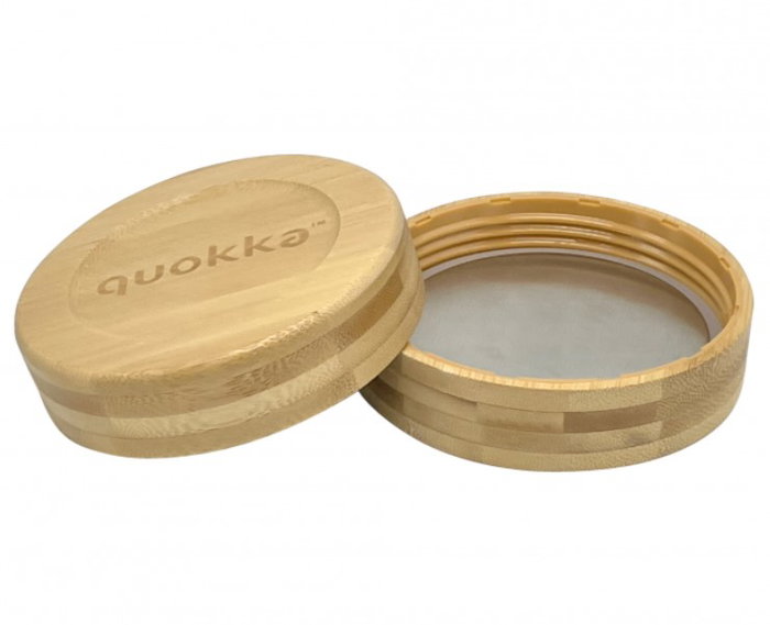 QUOKKA Recipiente de Comida de Cristal 500 ml con Funda Deli Spring - Recipiente Hermético para Alimentos