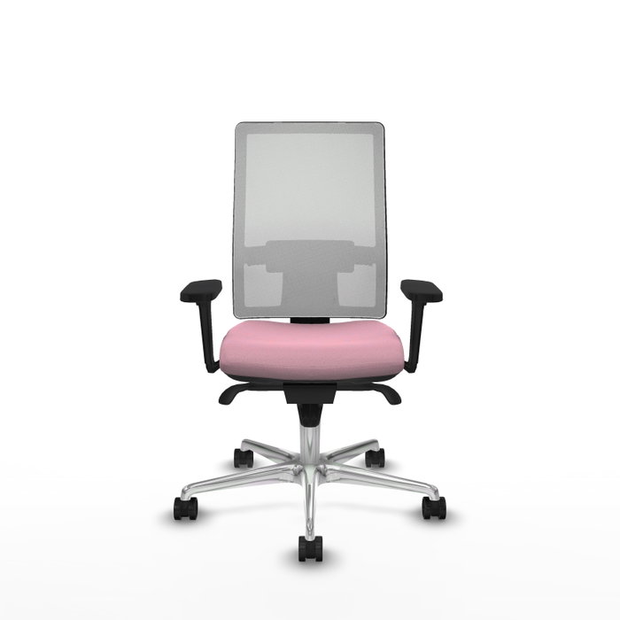 PIQUERAS Y CRESPO Silla de oficina Horna con Mecanismo Sincro, Rosa y Blanco