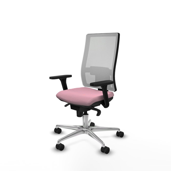 PIQUERAS Y CRESPO Silla de oficina Horna con Mecanismo Sincro, Rosa y Blanco
