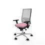 PIQUERAS Y CRESPO Silla de oficina Horna con Mecanismo Sincro, Rosa y Blanco