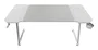 Mars Gaming MGD-X140W Mesa Gaming Blanco 140x60 cm con Alfombrilla XXL Incluida, Soporte para Auriculares y Bebidas, Gestión de Cables