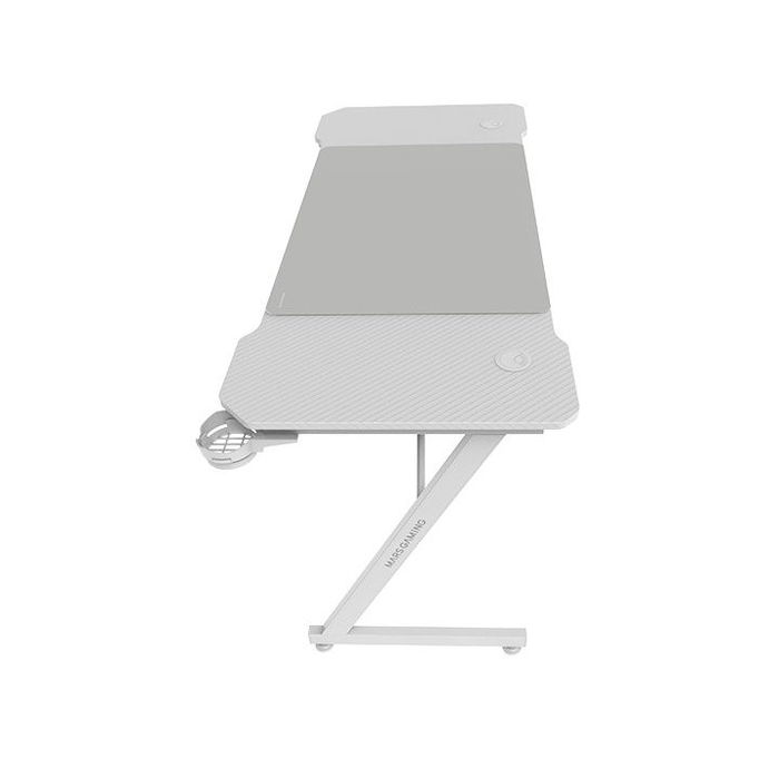 Mars Gaming Mesa Gaming Mgd X140, Blanco, Superficie 140x60 cm con Alfombrilla XXL, Estructura Acero, Gancho para Auriculares, Soporte para Botellas