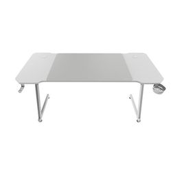 Mars Gaming Mesa Gaming Mgd X140, Blanco, Superficie 140x60 cm con Alfombrilla XXL, Estructura Acero, Gancho para Auriculares, Soporte para Botellas