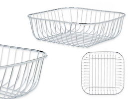 Kinvara Frutero Metal Cuadrado Cromado 30x30x9 cm (Set de 6)